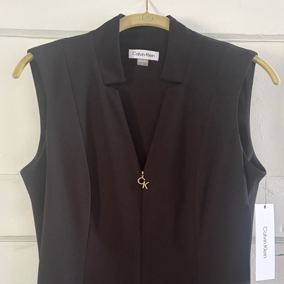 NWT Calvin Klein Black Sleeveless Mini Dress - Picture 4 of 9
